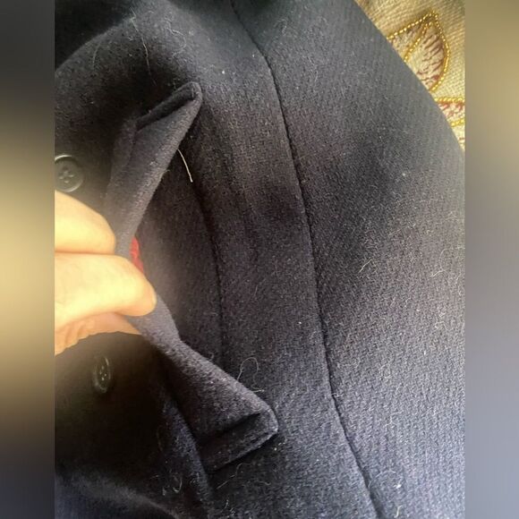 J Crew Stadium Cloth By Nello Gori Navy Blue Pea Coat Womens Jacket Size 2 NEW - Picture 11 of 16